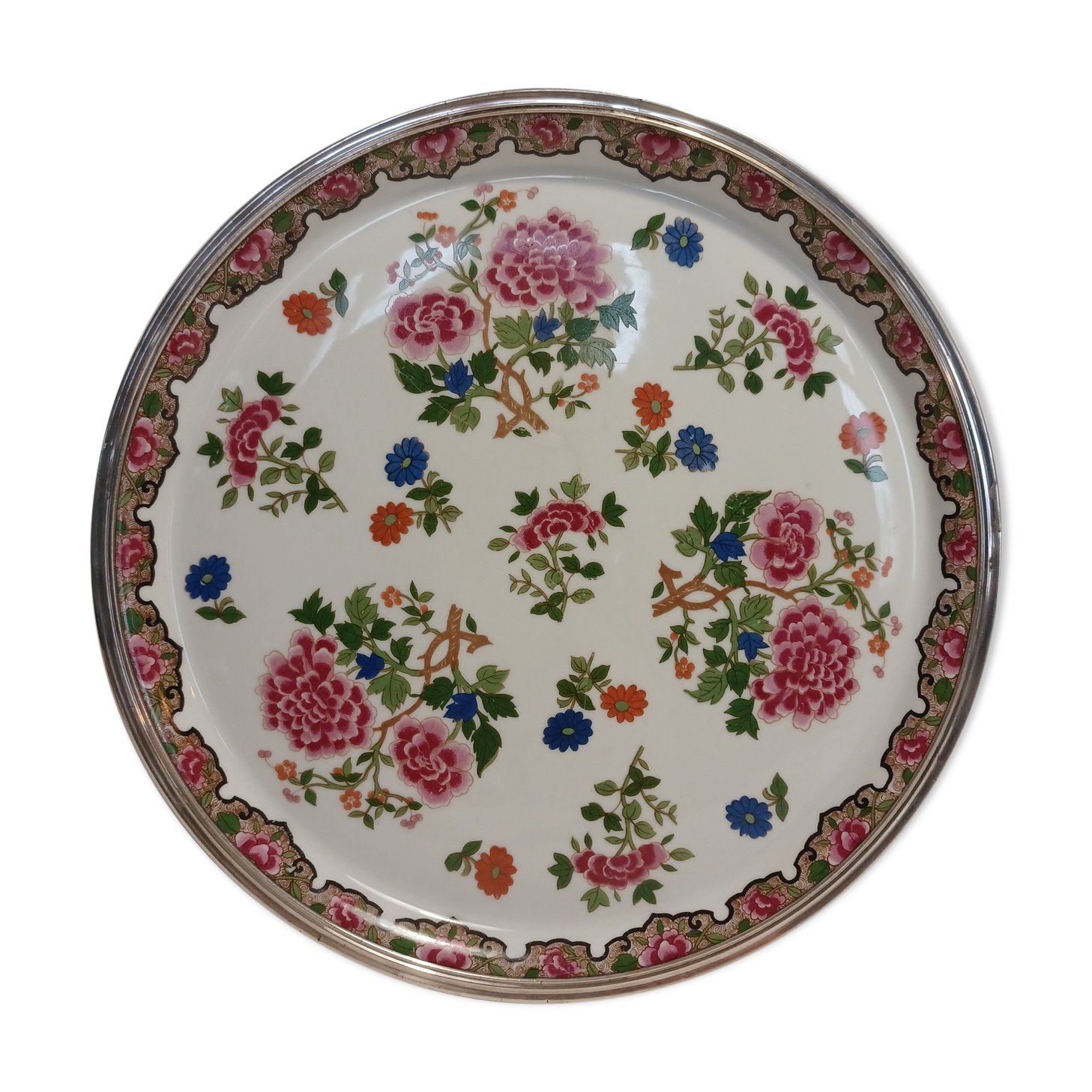 Limoges porcelain dish and solid silver strapping