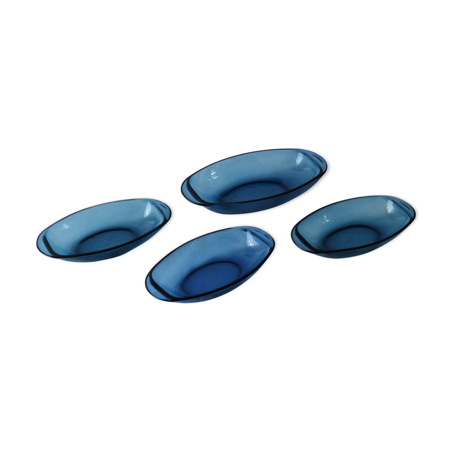 Set of 4 blue cups type Vereco