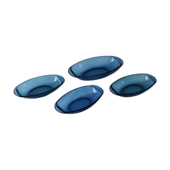 Set de 4 coupelles bleues type Vereco