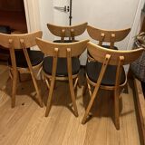 (Lot) 5 chairs model Banane stamped Lutherma.