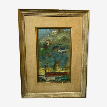 Huile sur toile d'Alexander Orloff (1899 – 1979), Village de montagne