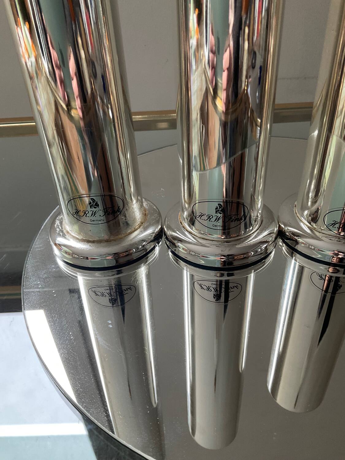 Series 4 HRW Fink Germany candlesticks from the 70s in silver metal