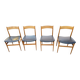 4 Scandinavian beech chairs from the 1960s.