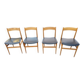 4 chaises scandinave en hêtre des années 60