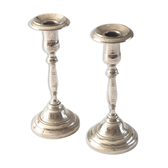 Pair of silver candle holders