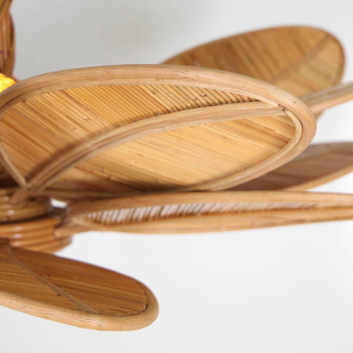 Rattan "leaf" chandelier