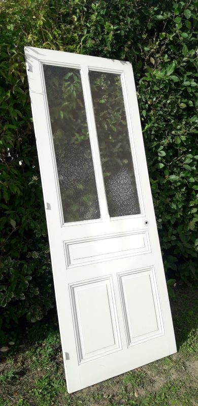 Old translucent glazed communication door 82.5x214.2cm (2)
