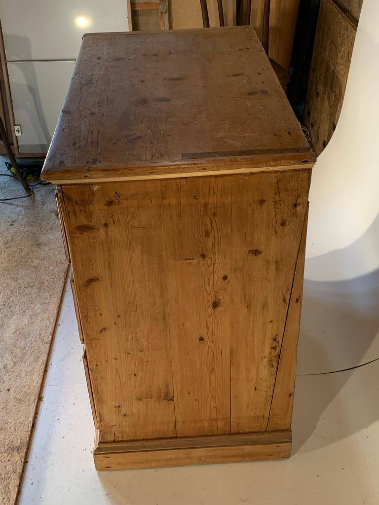 vintage solid pine chest of drawers