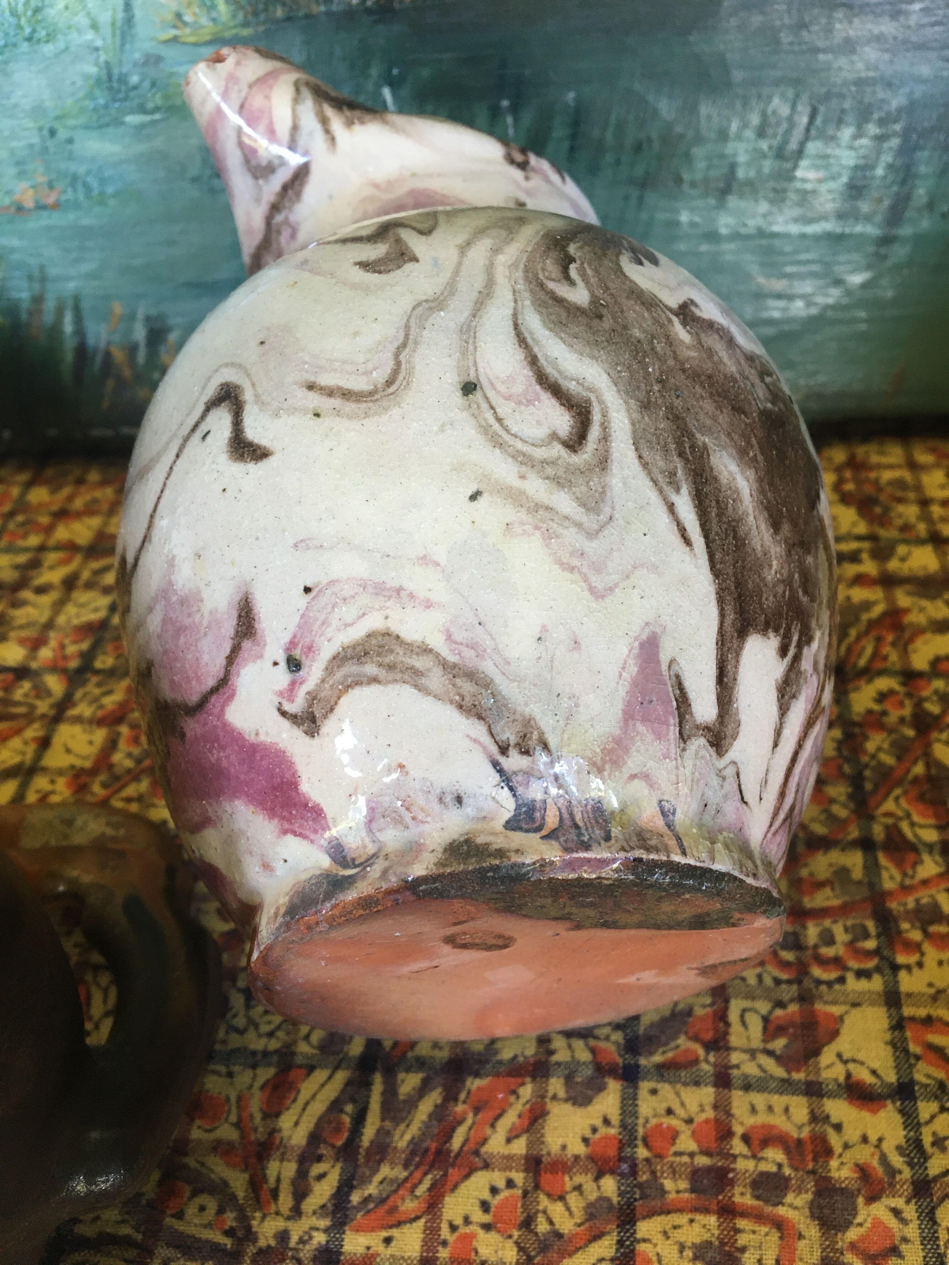 Glazed terracotta carafe