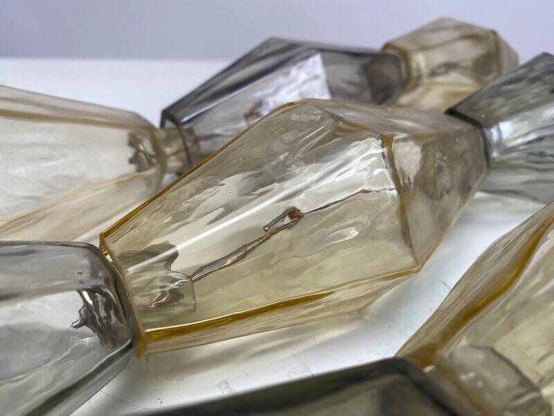 First Edition Murano Glass Poliedri Chandelier attributed to Carlo Scarpa for Venini, 1960s