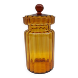 Large fluted blown glass jar