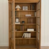Large display case in solid walnut and oak
