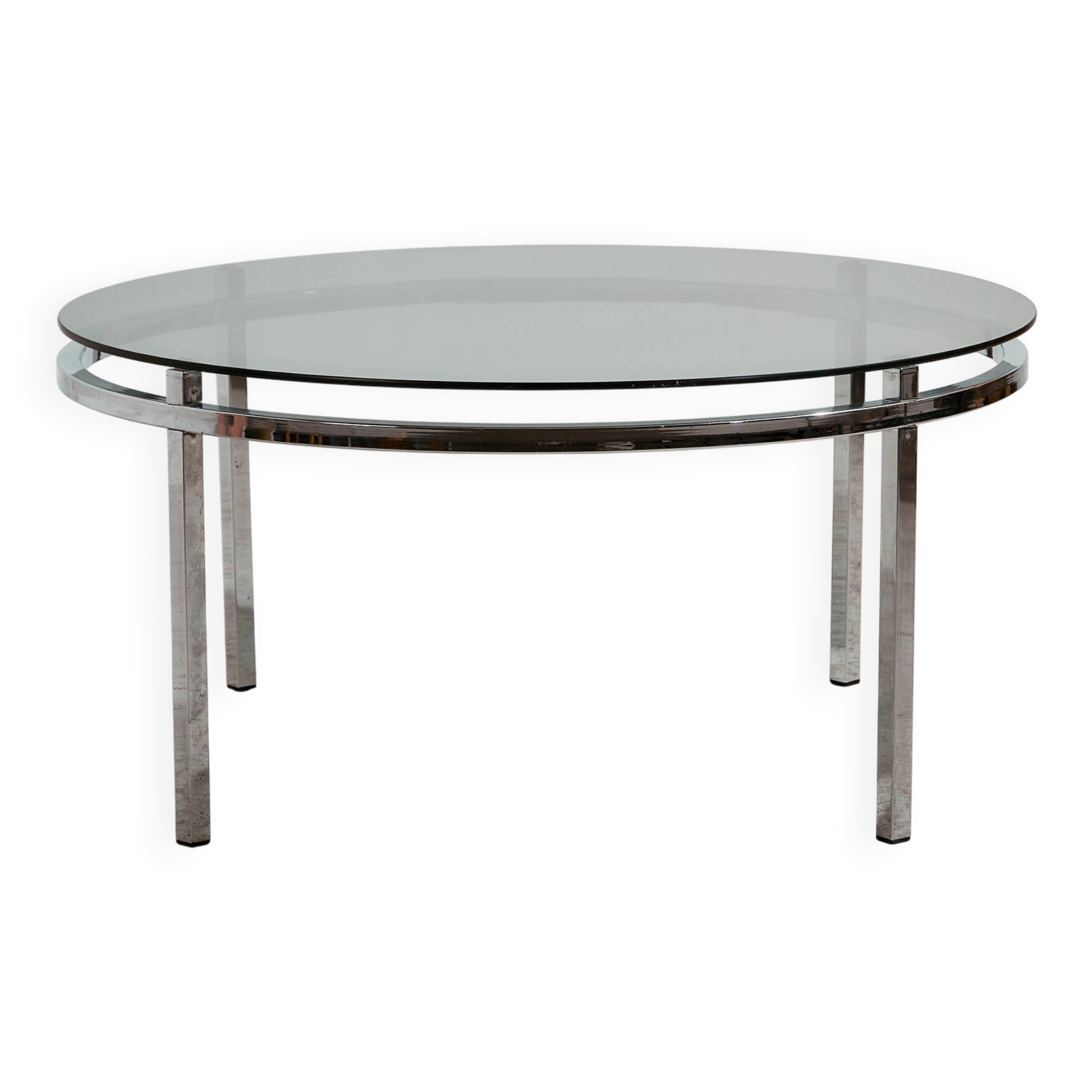 Chrome and glass coffee table