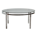 Table basse en chrome et verre