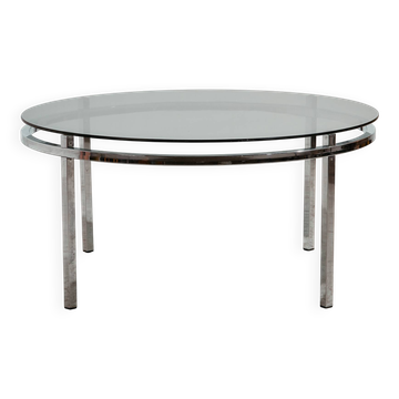 Chrome and glass coffee table