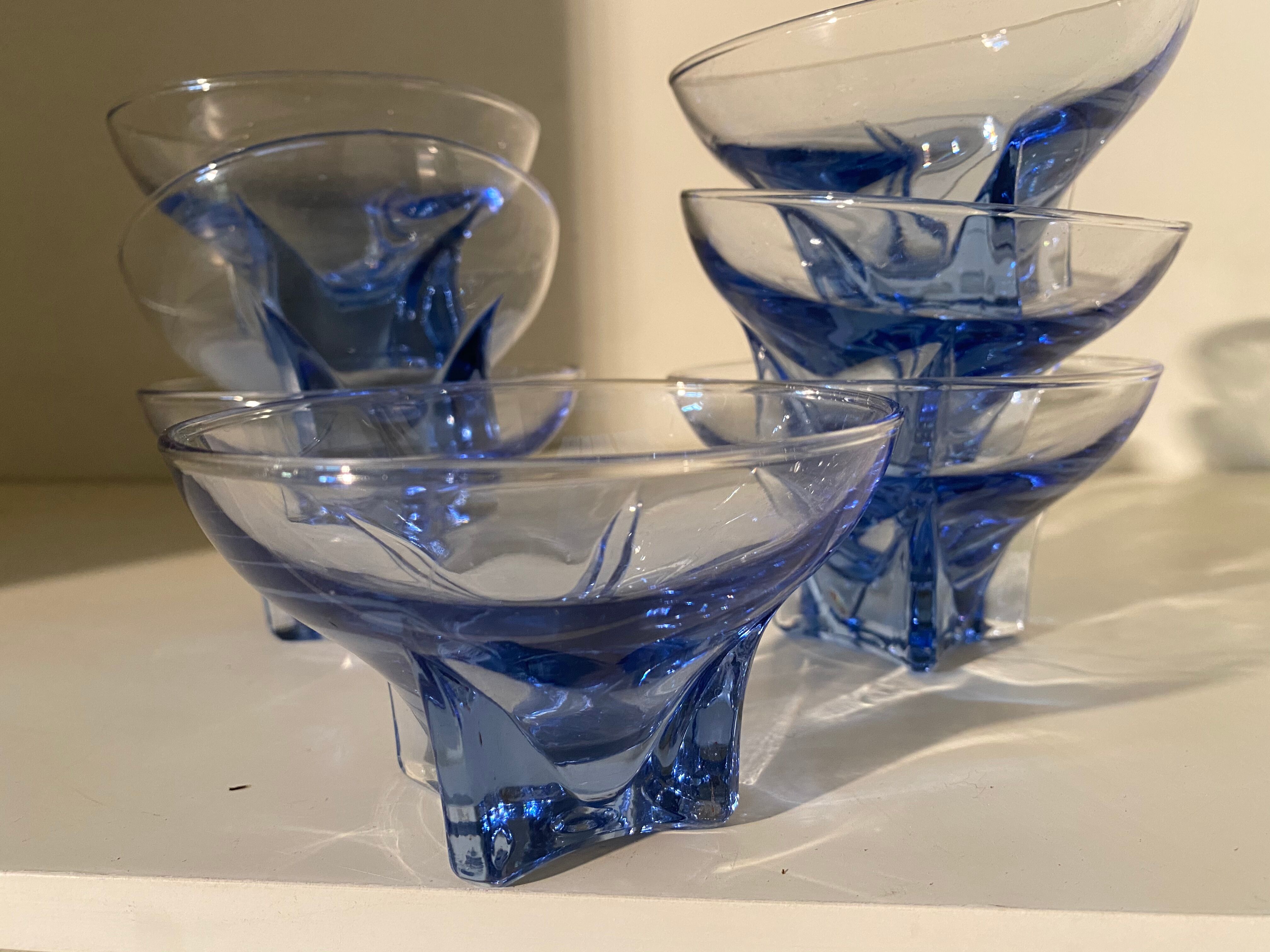Blue glass cups