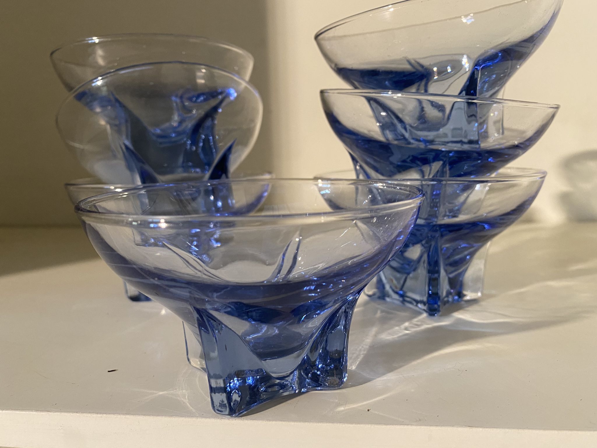 Blue glass cups