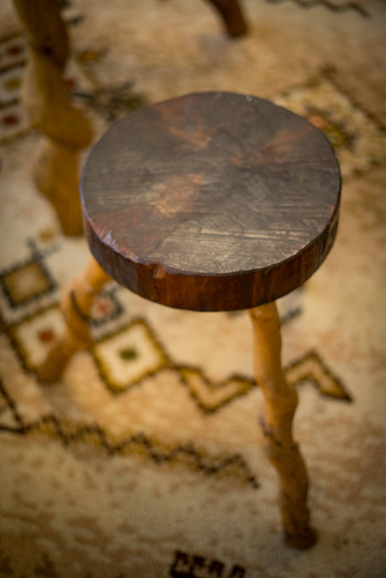 Brutalist table and stool