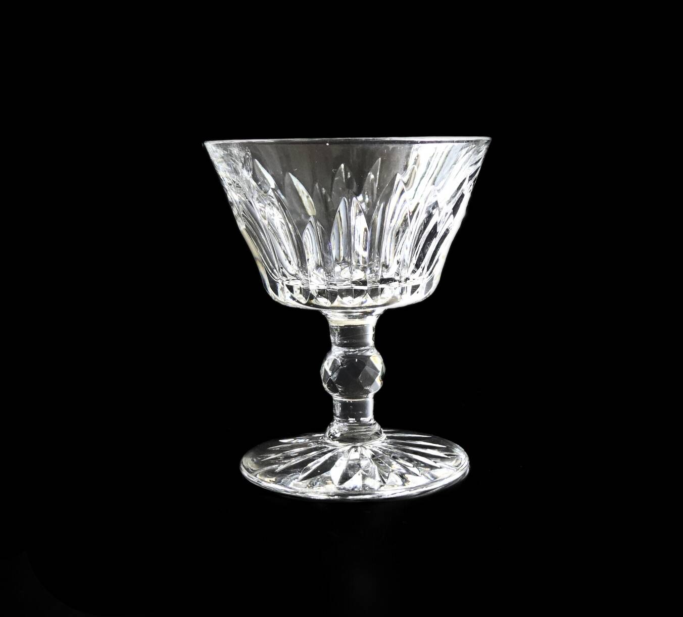 "Pyramid" crystal liquer glass designed by Fritz Kallenborg for Kosta Boda Sweden mid-century. Price
