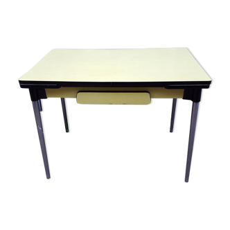 Yellow formica table, 1960/70s