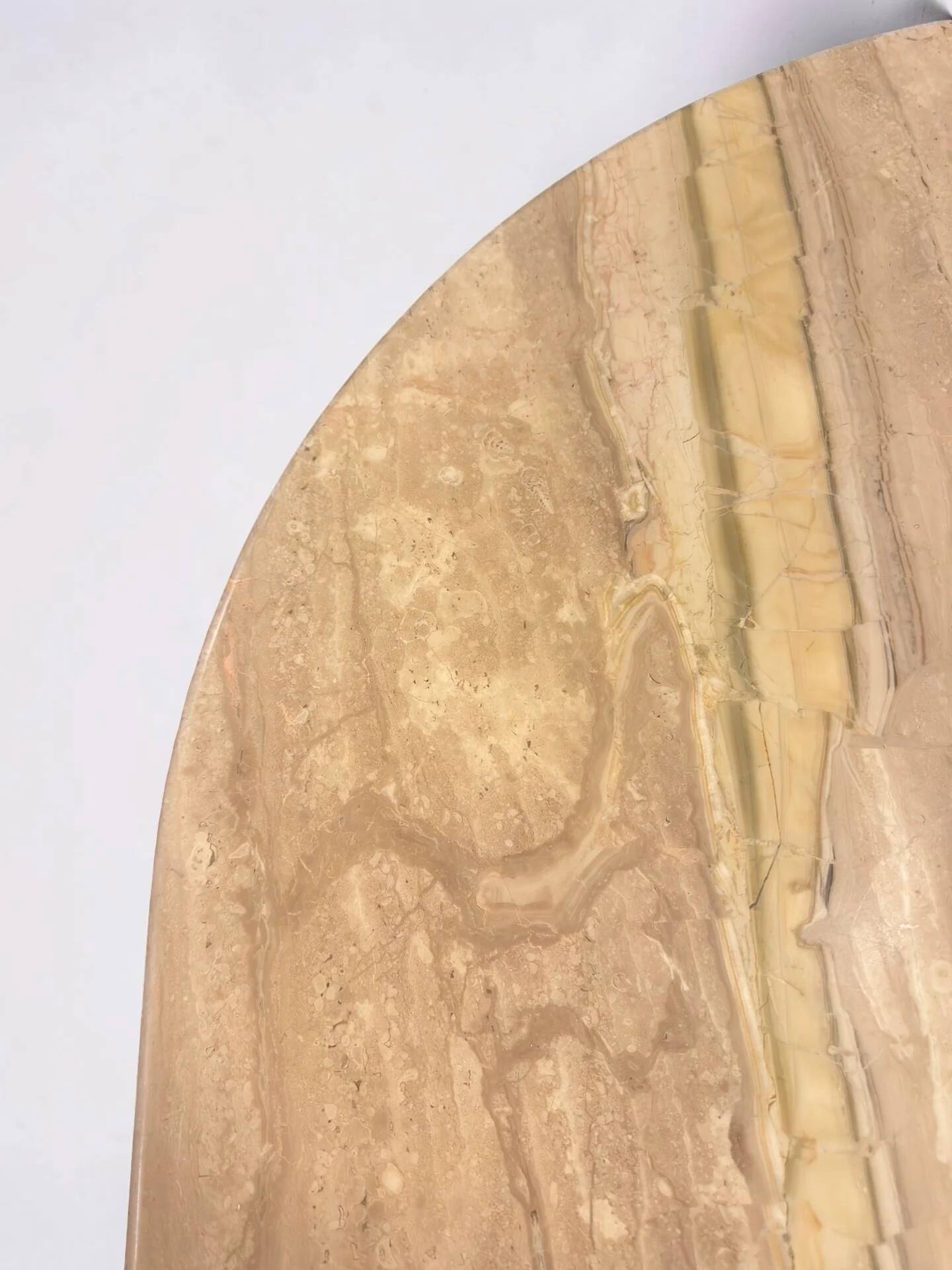 Vintage Italian coffee table in travertine.