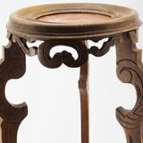 Indochinese wooden and marble sellette
