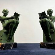 Art Deco Sculptural Bookends by Max Le Verrier, Paris, France, 1925, Set of 2