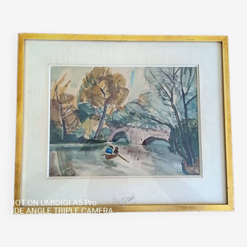 Jacques laplace (1890-1955) watercolor - 21 x 29 cm - signed and dated 1921