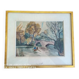 Jacques laplace (1890-1955) watercolor - 21 x 29 cm - signed and dated 1921