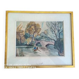 Jacques laplace (1890-1955) watercolor - 21 x 29 cm - signed and dated 1921