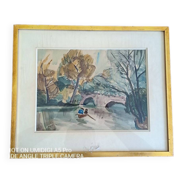 Jacques laplace (1890-1955) watercolor - 21 x 29 cm - signed and dated 1921