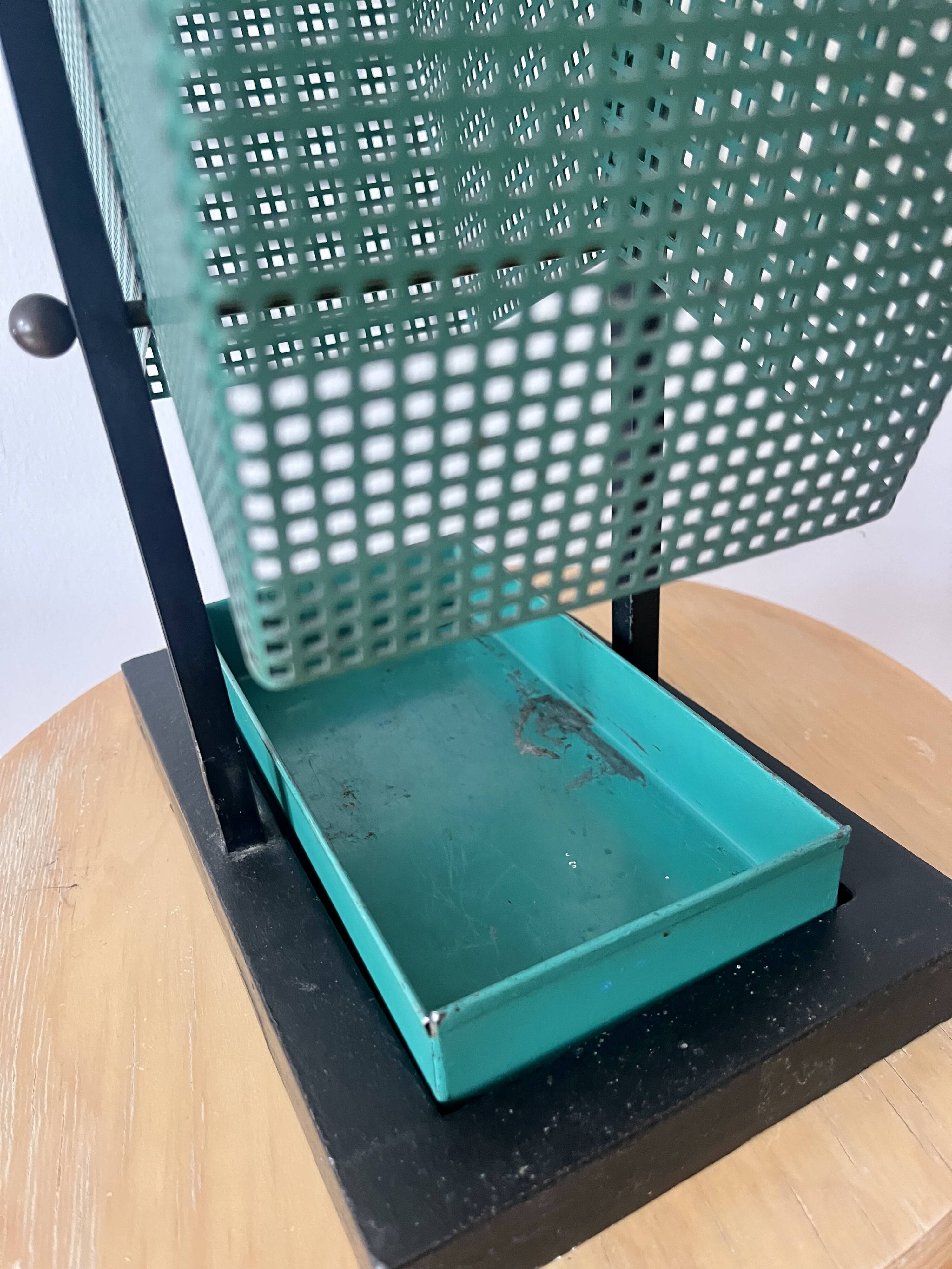 Vintage Green and black Metal Umbrella Stand, Rockabilly Style, 1950s