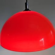 Suspension dome Space Age in hard orange plastic, France circa 1970.