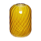 Vase en verre torsadé jaune 10cm