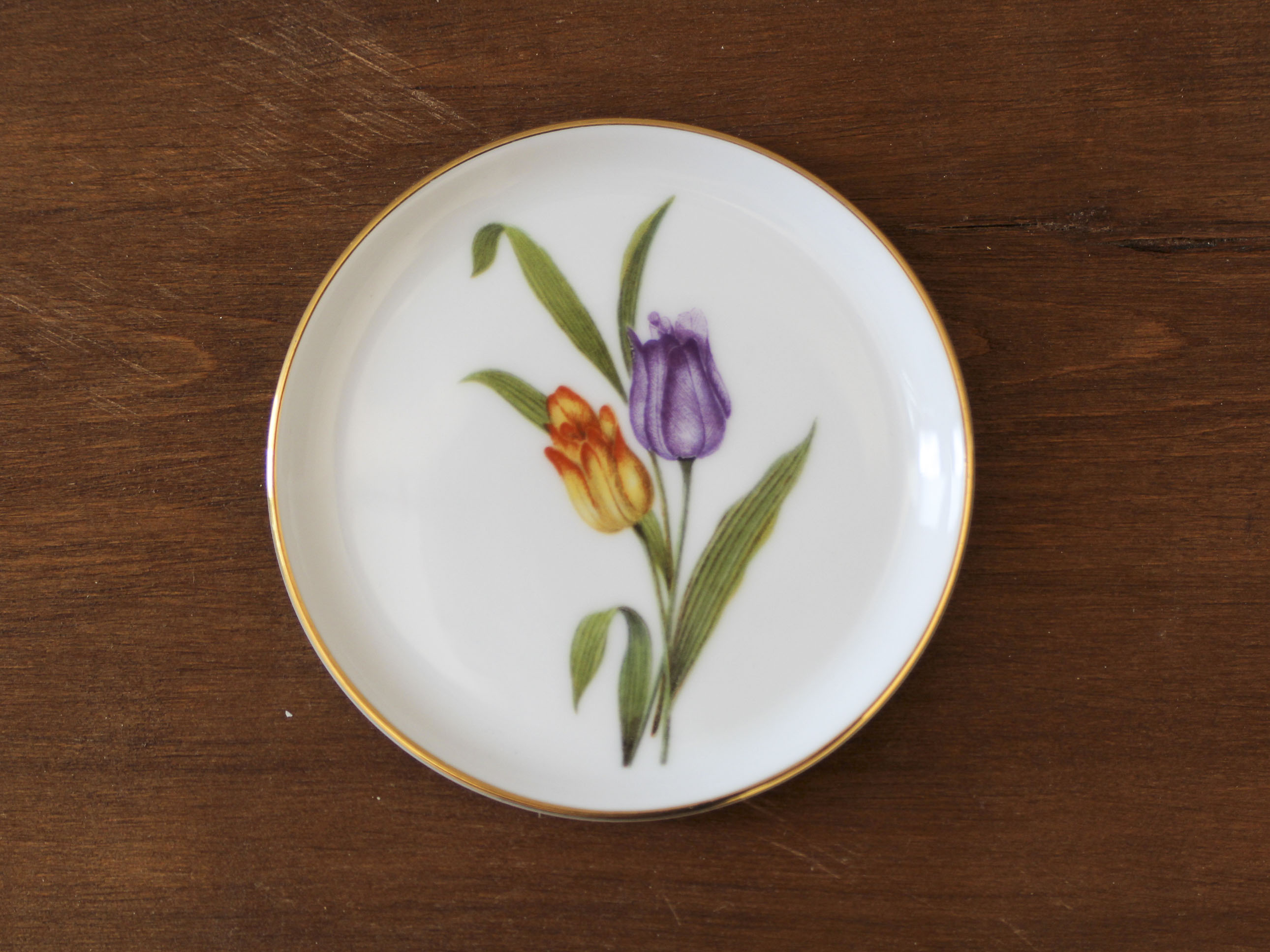 6 vintage furstenberg flower coasters