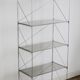Etagère Isocèle de Max Sauze, acier et verre fumé, France circa 1970