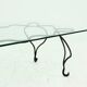 Coffee Table with Decorative Forged Steel Base and Glass Top 1960s