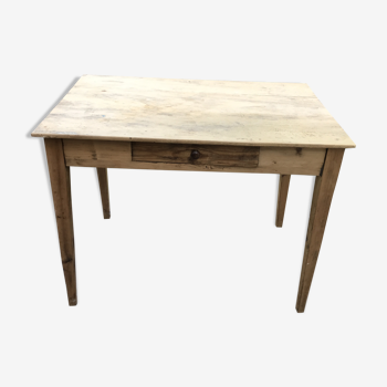 Table de ferme 1940 vintage en bois brut