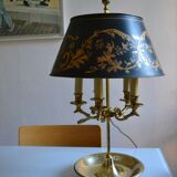 Large hot water bottle lamp with 5 bronze lights, empire style