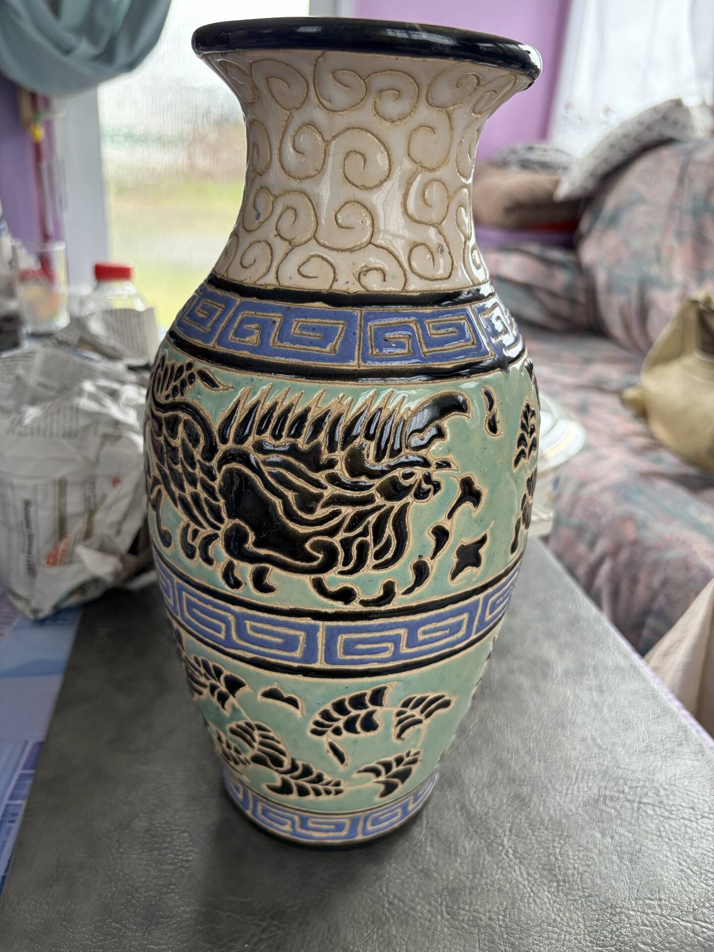 Antique vase 1920 ceramic Keramis art deco