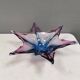 Murano Glass bowl with "leaf" shape in blue/purple/pink/transparent colors