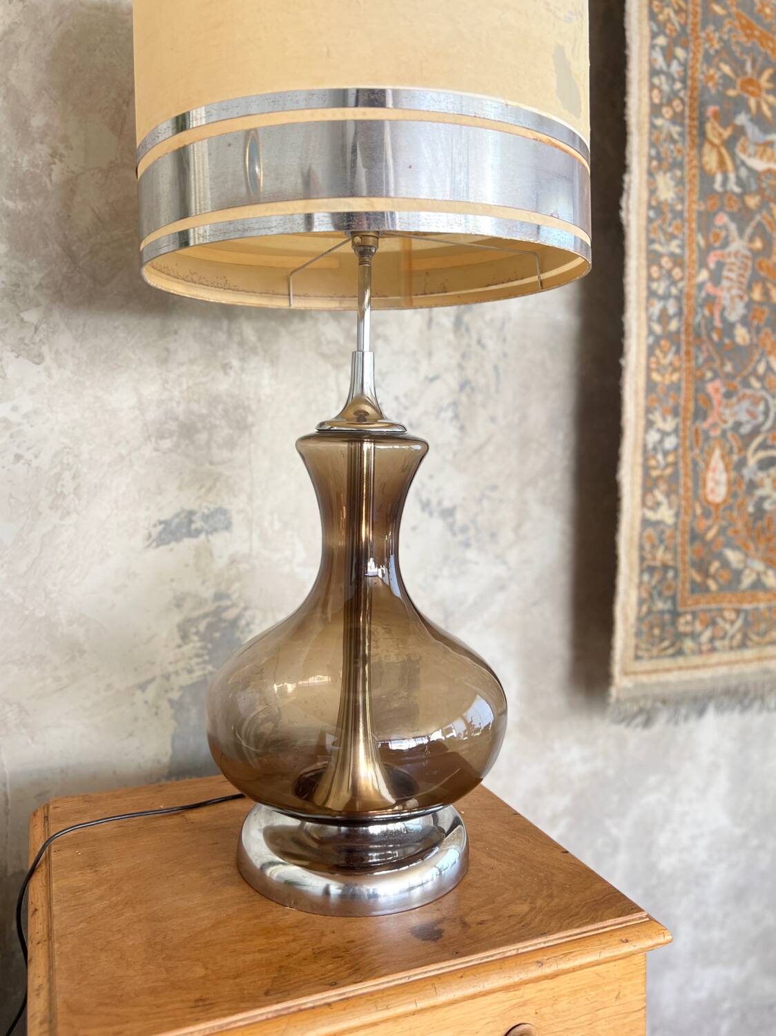 Grande lampe verre 1970