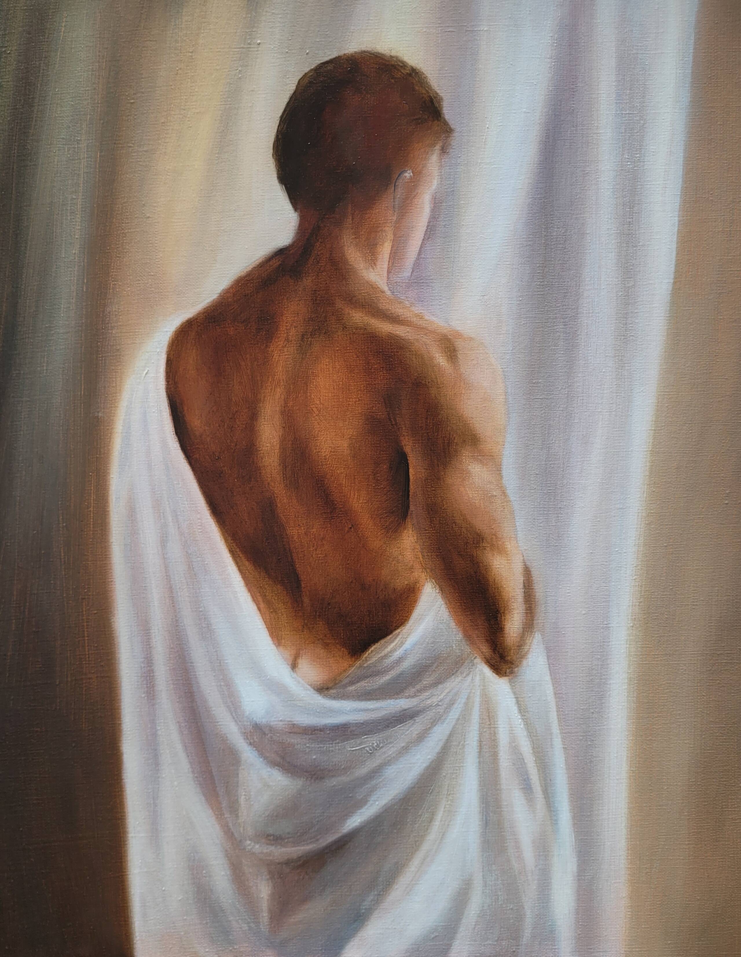 Oil Painting - Art - Draped Male Nude