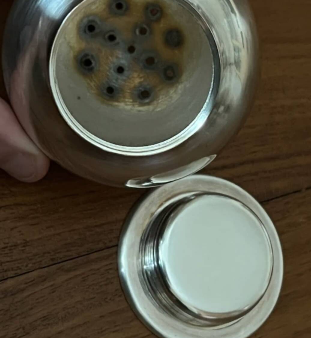 Silver-plated metal shaker ball, Art Deco, around 1930