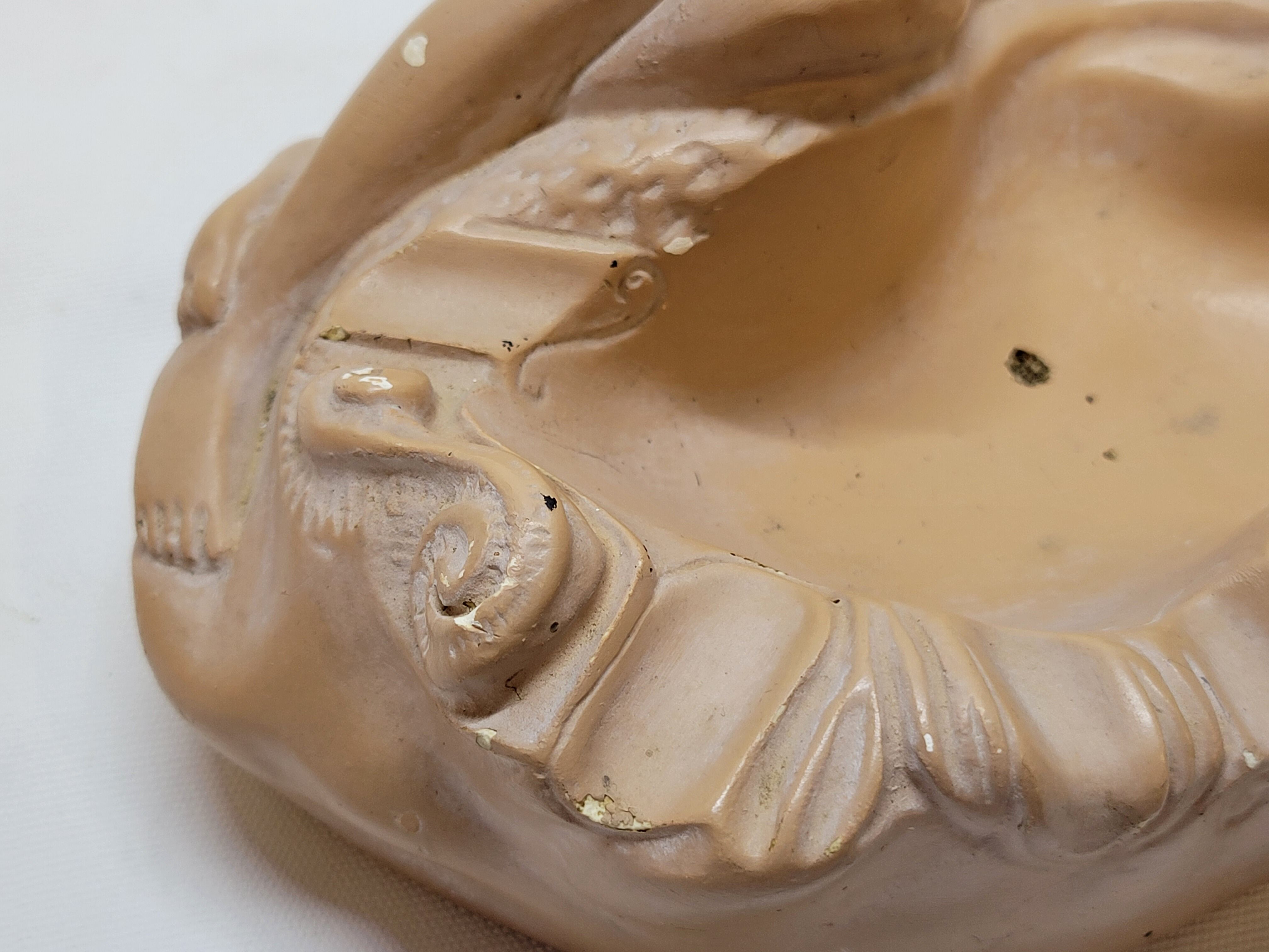 Empty plaster pocket sleeping woman art nouveau signed Carlo Conte
