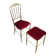 Chaise et tabouret Chiavari en laiton et velours. Vers 1940