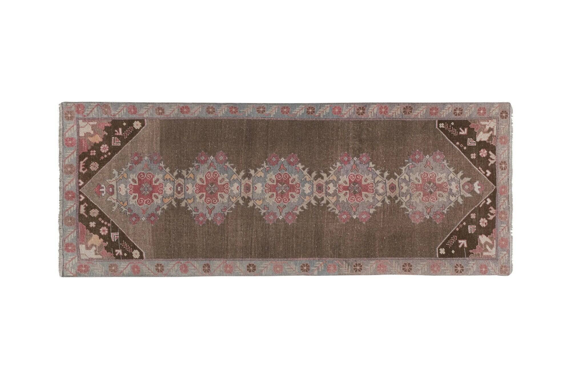 Vintage Turkish hallway rug 112x273 cm