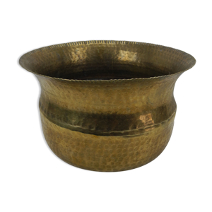 Cache pot laiton doré martelé