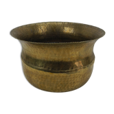 Hammered golden brass pot cover old brass flowers pot