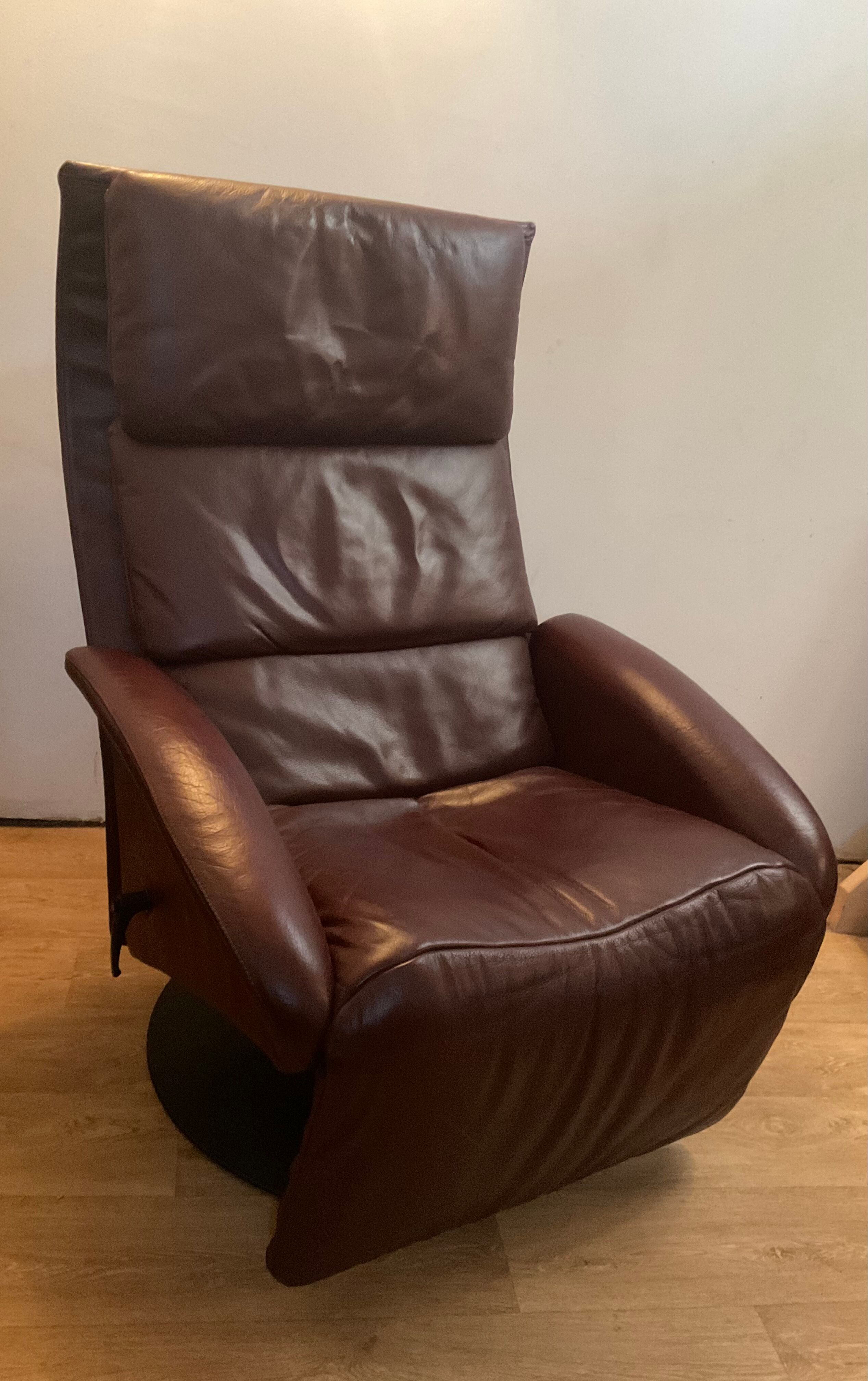 Fauteuil relax Jori des années 70 80 en cuir